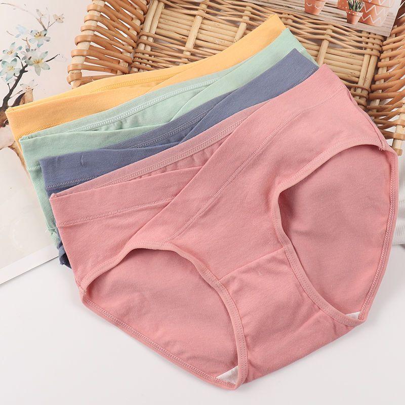 Pregnant Women's Underpants Low Waist Belly Support Pure Cotton Autumn and Winter Thin Middle and Late Pregnancy plus Size Postpartum Confinement Loose Pants 0
