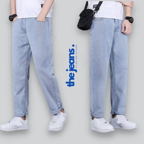 Quần Bò Jean Cao Cấp Nam Ống Suông Đứng Baggy Màu Xanh Nhạt/Xanh Đậm Vải Bò Jeans Xuất Xịn C1 Tại HT Store Menswear Pants quanjean nam 0