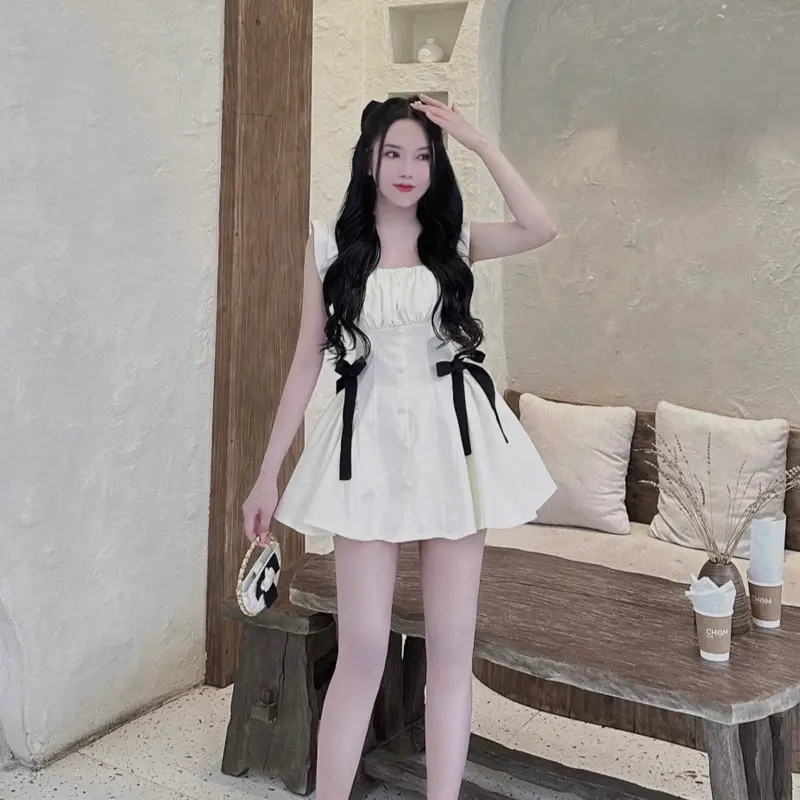 Váy thô cánh tiên đính nơ eo xinh