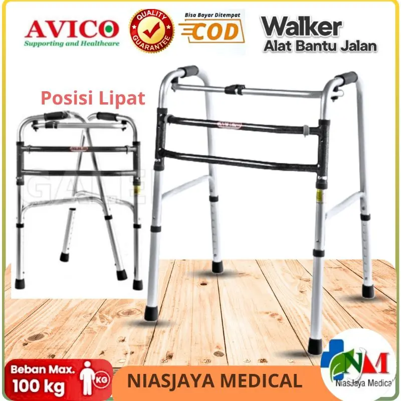 Alat Bantu Jalan Fisioterapi Walker Standard sellaco Tanpa Roda Warna Silver