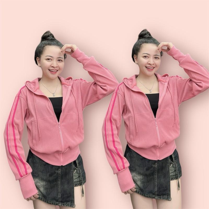 Áo khoác nữ G91 vải gân tăm form lửng dài 6 túi nón to chống nắng tốt size 45-72kg tiện lợi cho mọi hoàn cảnh Túi Ngoài Khoá kéo G91 phù hợp mọi lứa tuổi