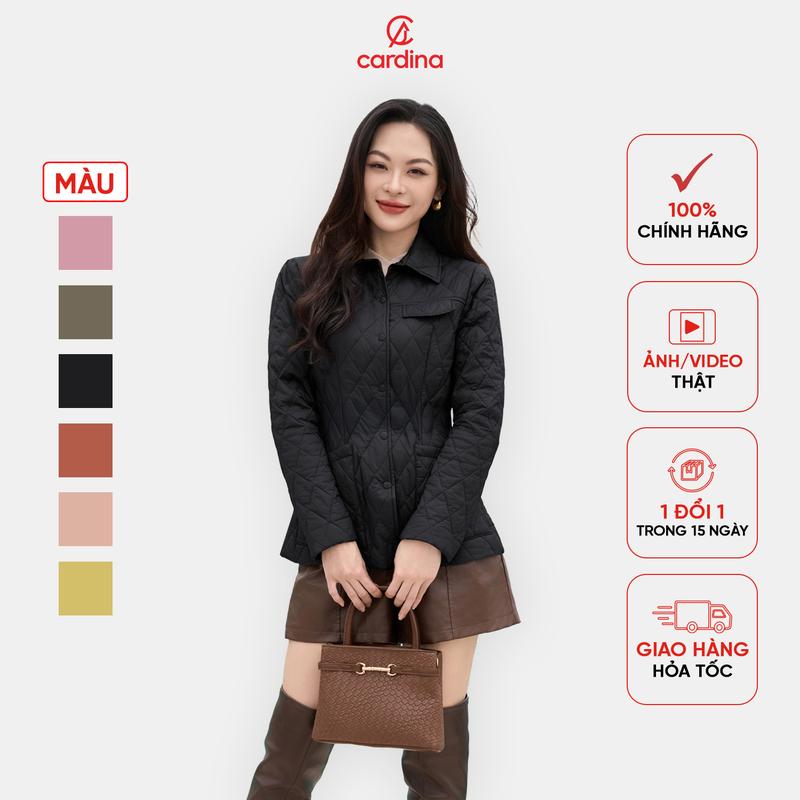  Áo phao nữ CARDINA trần bông cao cấp thiết kế dáng lửng trẻ trung trendy 4PLF03 