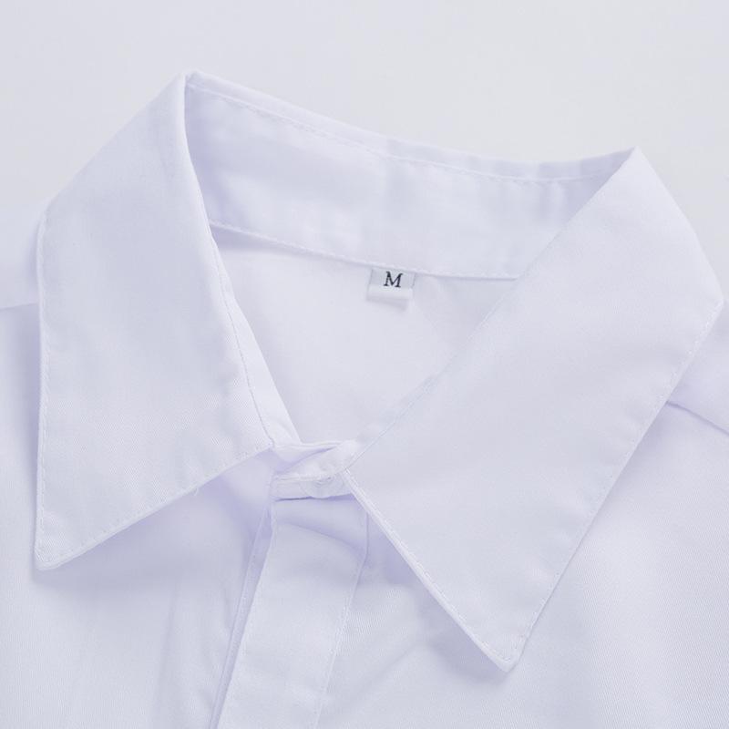 Đồng Phục JK, Phong Cách Preppy Nhật Bản, Đồng Phục DK, Áo Sơ Mi Trắng, Dáng Rộng Vừa Vặn, Cổ Bẻ Ngắn Tay, Thích Hợp Cho Học Sinh, Quần Áo Làm Việc, Trang Phục Công Sở, Ngoại Cỡ Có Sẵn 2