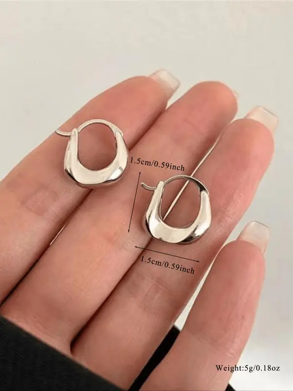 Women's Elegant Geometric Design Hoop Earrings for Summer, All-match Trendy Hoop Earrings, Fashionable Jewelry for Women for Daily & Party Decoration, Gifts for Her, Earrings for Women 4