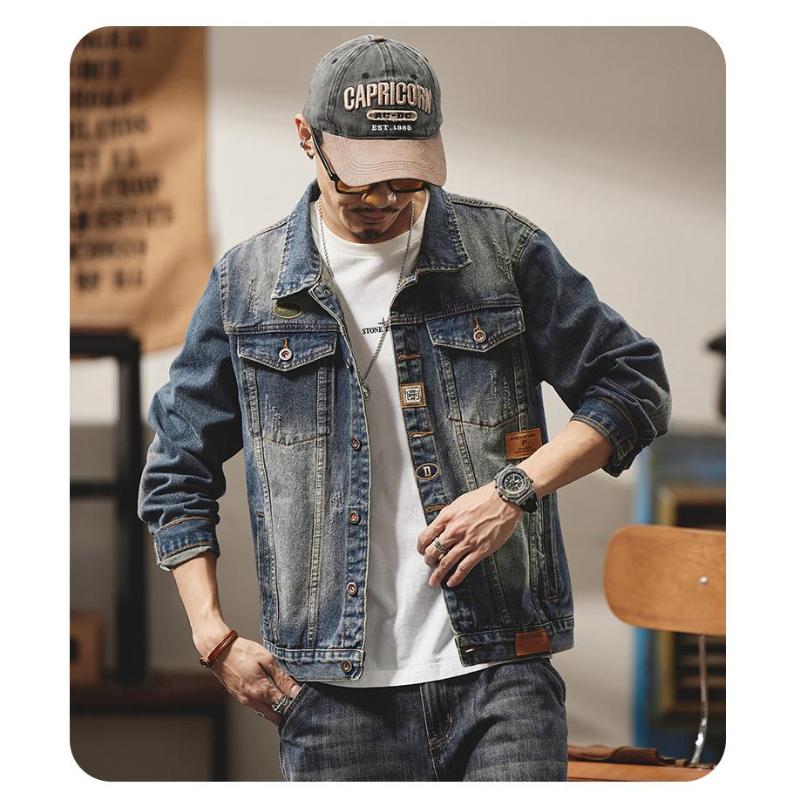 Áo Khoác 530 Denim Cổ Điển Dáng Ôm, Dành Cho Nam Menswear Jacket Chỉ giặt tay casual