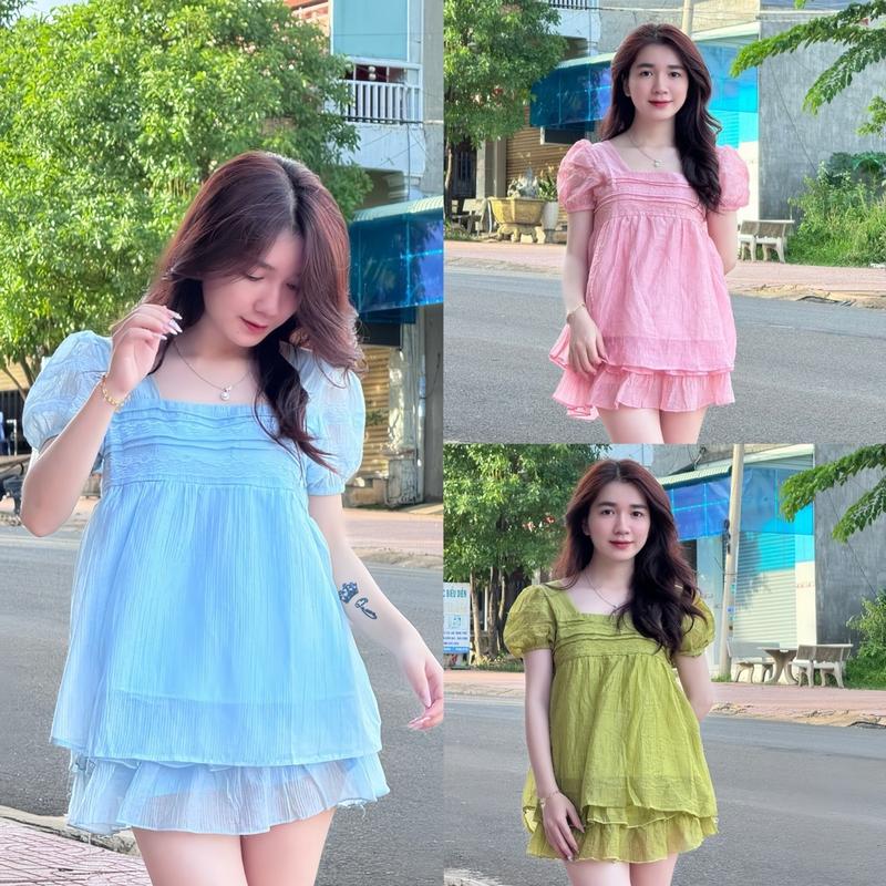 Bộ áo kèm chân váy chất tơ xước By Nguyễn Thảo T153