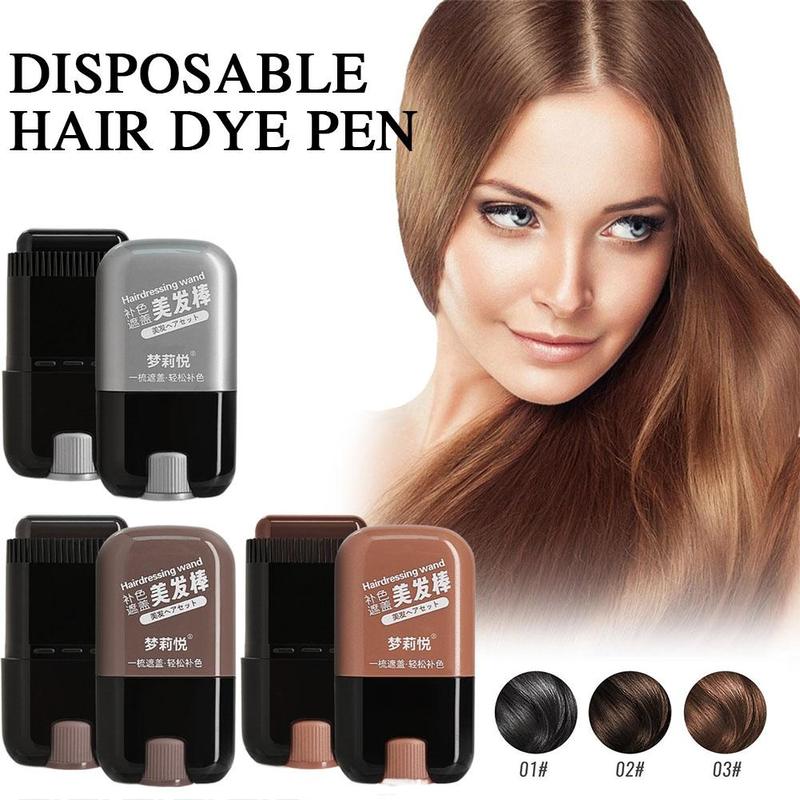 Product Introduction of Waterproof And Sweat-proof Hair Dye Comb Korean Hair Dye Comb Applicator Long Lasting Hair Color Pen Stick For White Gray Hair 12