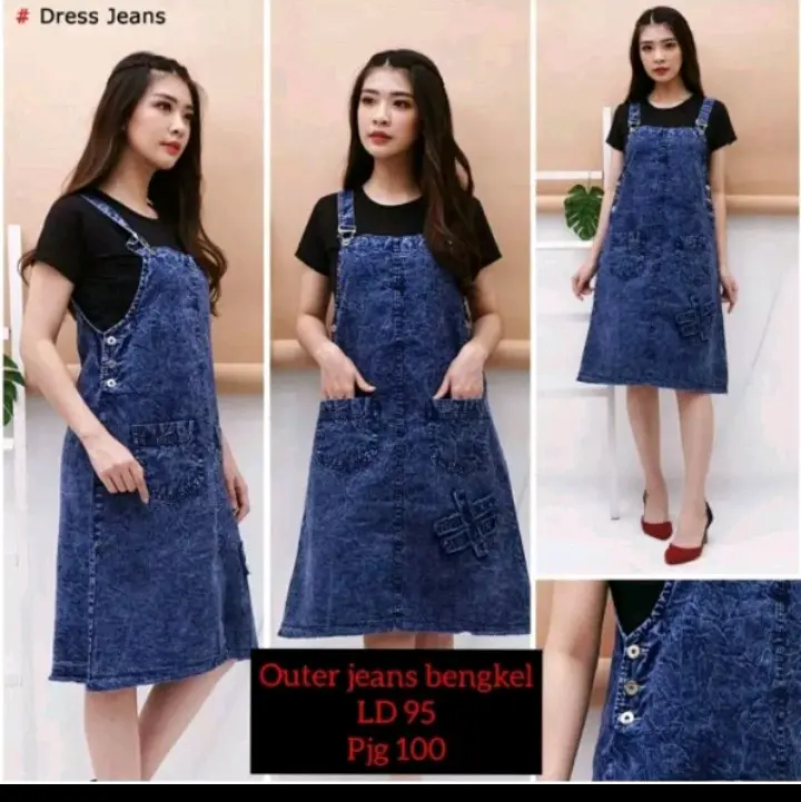 overall Tunik jeans ori overall bengkel