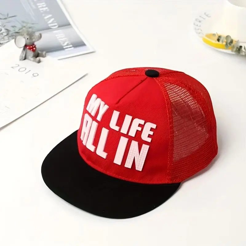 Mũ Lưới Thoáng Khí, Dành Cho Trẻ Em, Bé Trai Bé Gái, Phong Cách Hip Hop, Mũ Chống Nắng, Mũ Bóng Chày, Mũ Lưỡi Trai, Thích Hợp Cho Mùa Hè 3