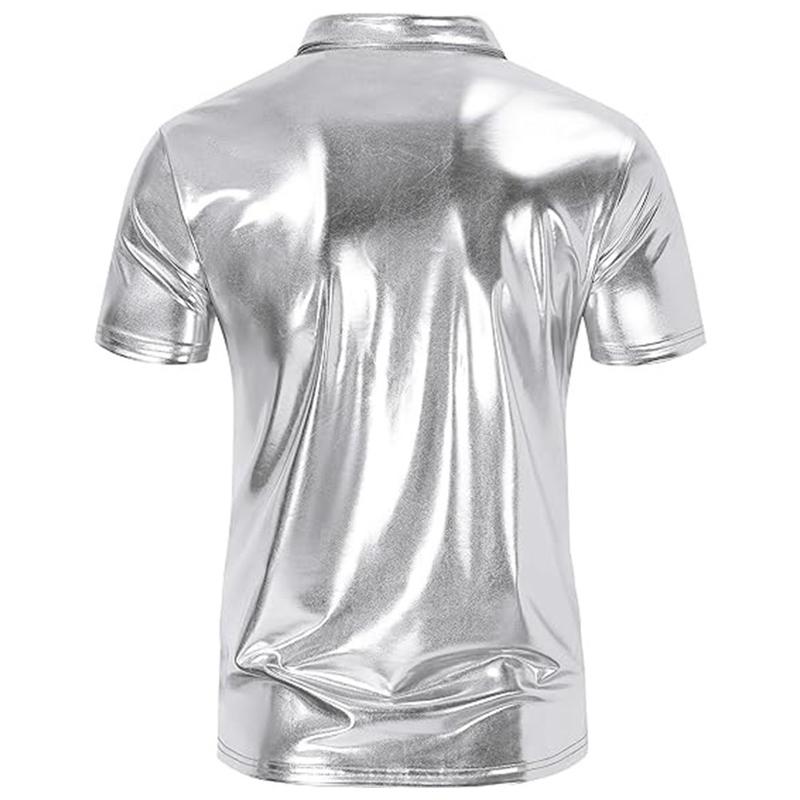 Trang Phục Disco, Phong Cách 70s, Áo Sơ Mi Đồng, ngắn Tay, Cài Cúc, Áo Phông, Áo Có Ve Áo, Dành Cho Nam 1