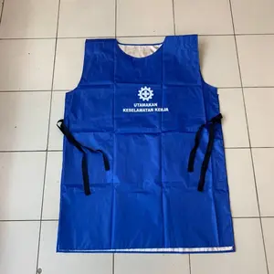 Apron Semprot Industri Bahan Parasut / Parasit Ponco 2 sisi anti air Celemek perkebunan dengan Sablon keselamatan kerja K3 - Biru