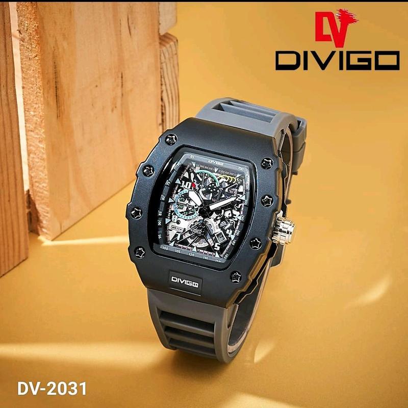 jam tangan pria divigo dv 2031 analog sport strab rubber tanggal aktif 6