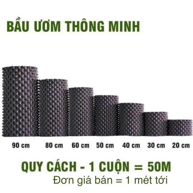 Bầu Ươm Rễ Cây Thông Minh ,Cao 20cm-90cm,Loại Dày, Nhựa PP Dẻo Siêu Bền,Giá Bán 1 Mét Tới. 1