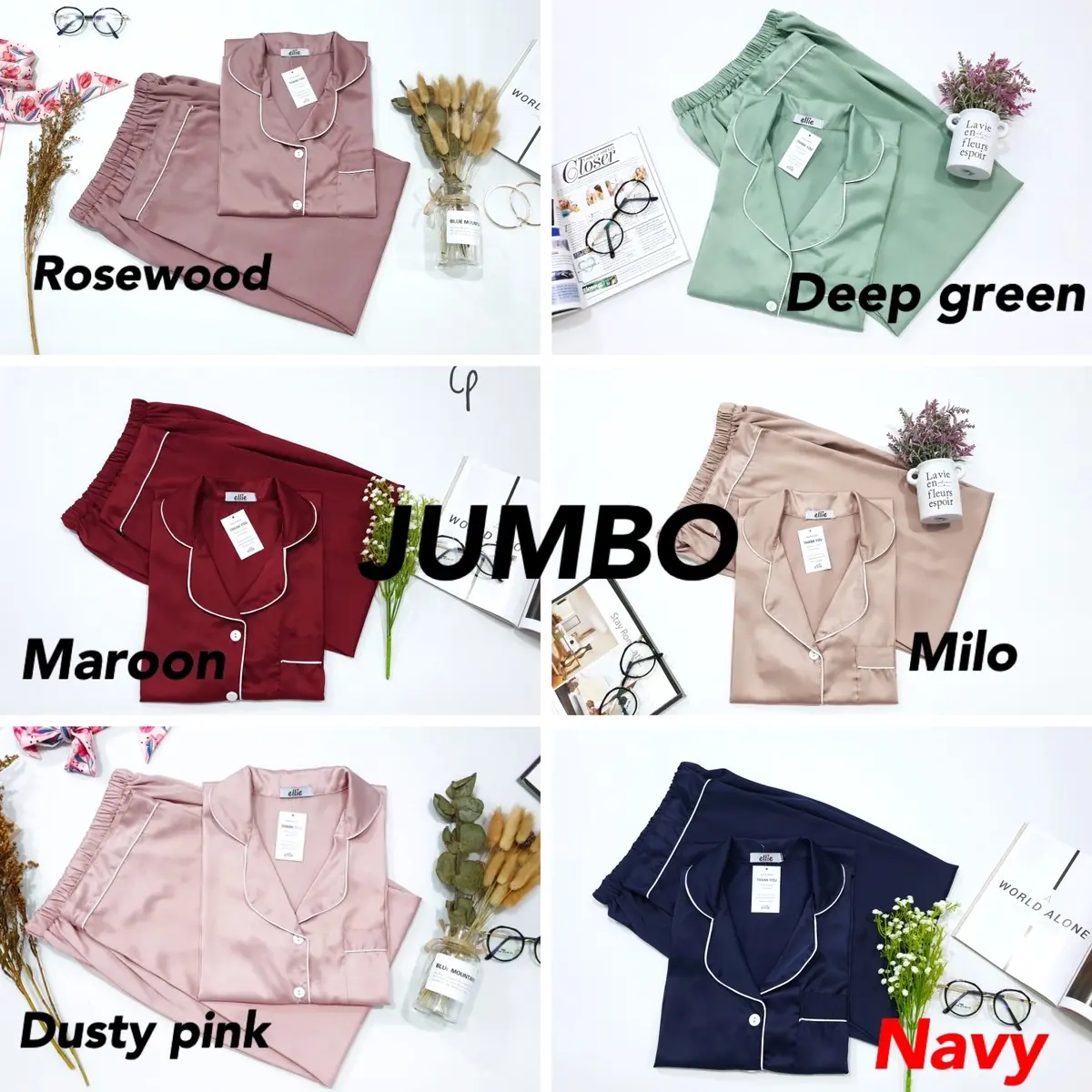PIYAMA SATIN PREMIUM JUMBO XXXL (CELANA PANJANG) CP