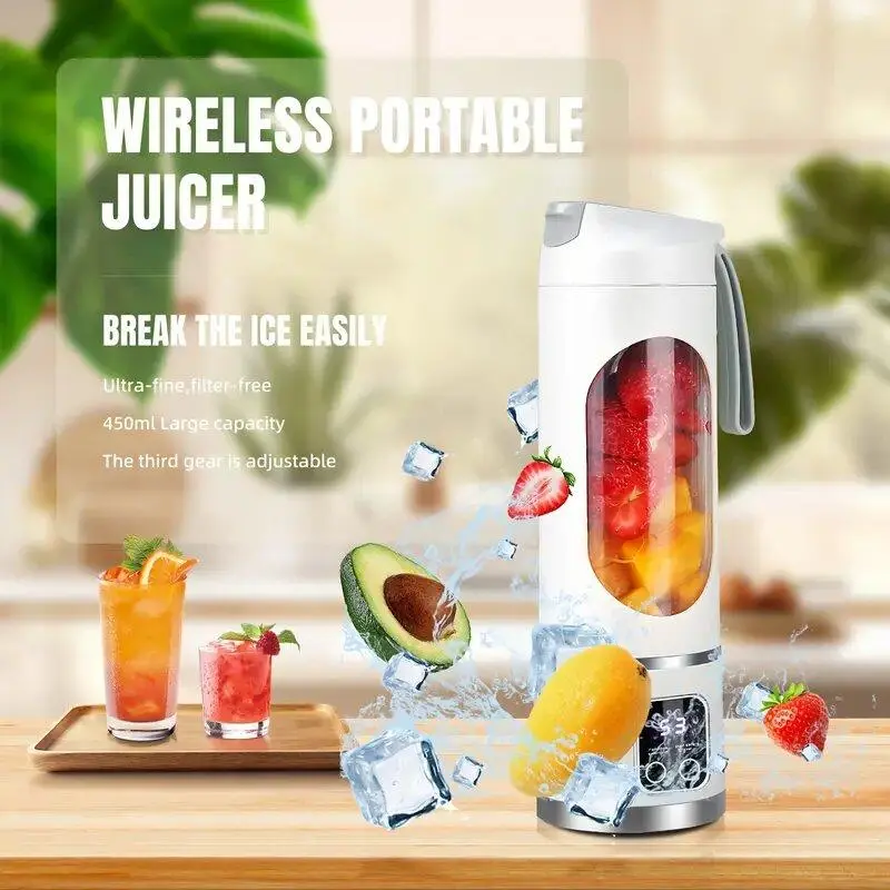 Portable Blender, USB Rechargeable Blender with LED Display for Smoothies and Liquid Diets, Small Juicer Blender, Milkshake Blender, Home Kitchen Appliance, Juicer Machine, Kitchen Accessories 3