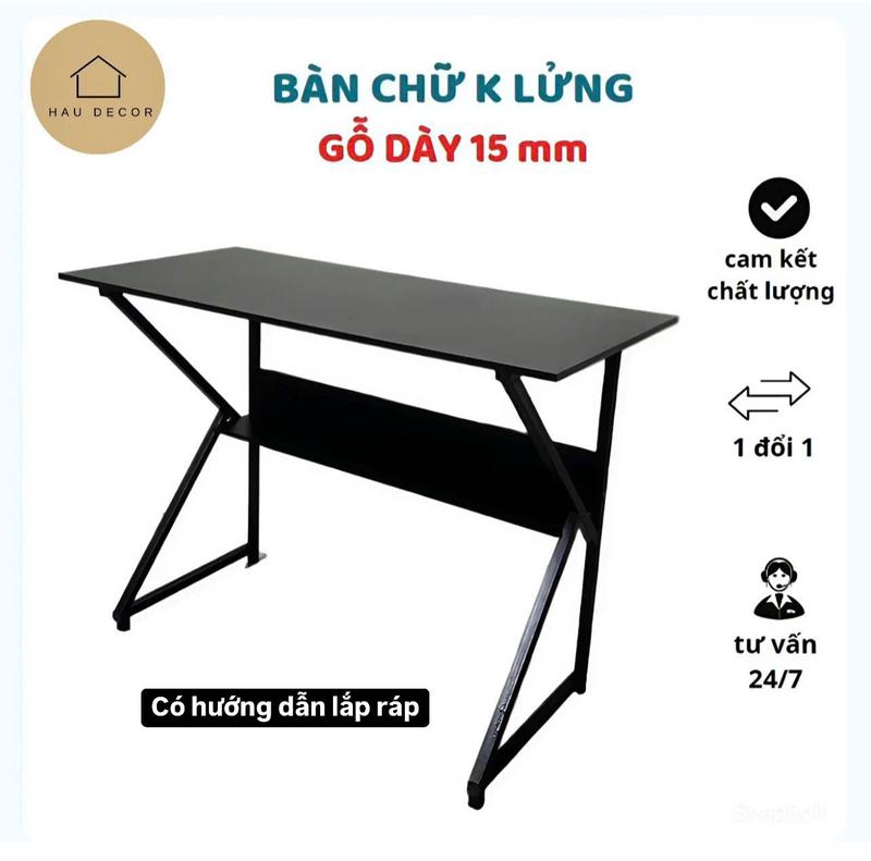 Bàn chữ K Lửng dài 1m, Bàn gaming - Gỗ dày 11,9 - 15 mm mặt bàn gỗ MDF phủ Melamine chống thấm nước - Bàn làm việc 1m, bàn để máy tính PC