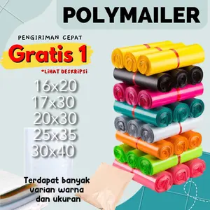 Plastik Packing Polymailer / Plastik Packing Baju / Ukuran 17x30 - 30x40 Polymailer Olshop Glossy Isi 100Pcs Lem Perekat Grosir / Amplop Mailer bubble warp roll ungu