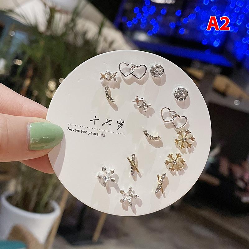 Product Introduction of Bộ Bông Tai Nữ Họa Tiết Nhỏ Thời Trang Hàn Quốc, 7 Đôi, Nhiều Đôi Bông Tai Đinh tán Hình Bướm Dễ Thương Hoa Hoa Tai Women Khuyên Tai 19