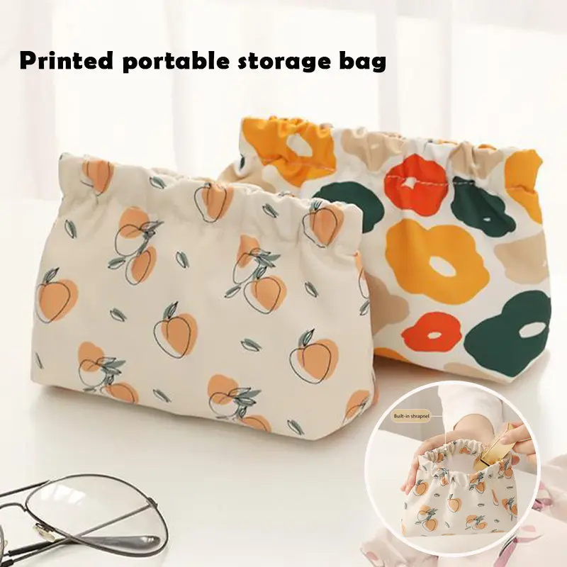New Corduroy Elastic Organizer, Portable Travel Lipstick Bag Storage Bag Data Cable Storage Bag Coin Pouch Sanitary Napkin Keys Makeup Bag Carry-On Bag