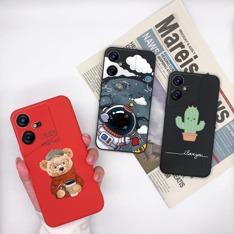  Ốp lưng silicon mềm cho Tecno Pova Neo 3 Ốp Điện Thoại chất lượng cao chống sốc họa tiết hoạt hình xương rồng đáng yêu vỏ siêu mỏng mờ 