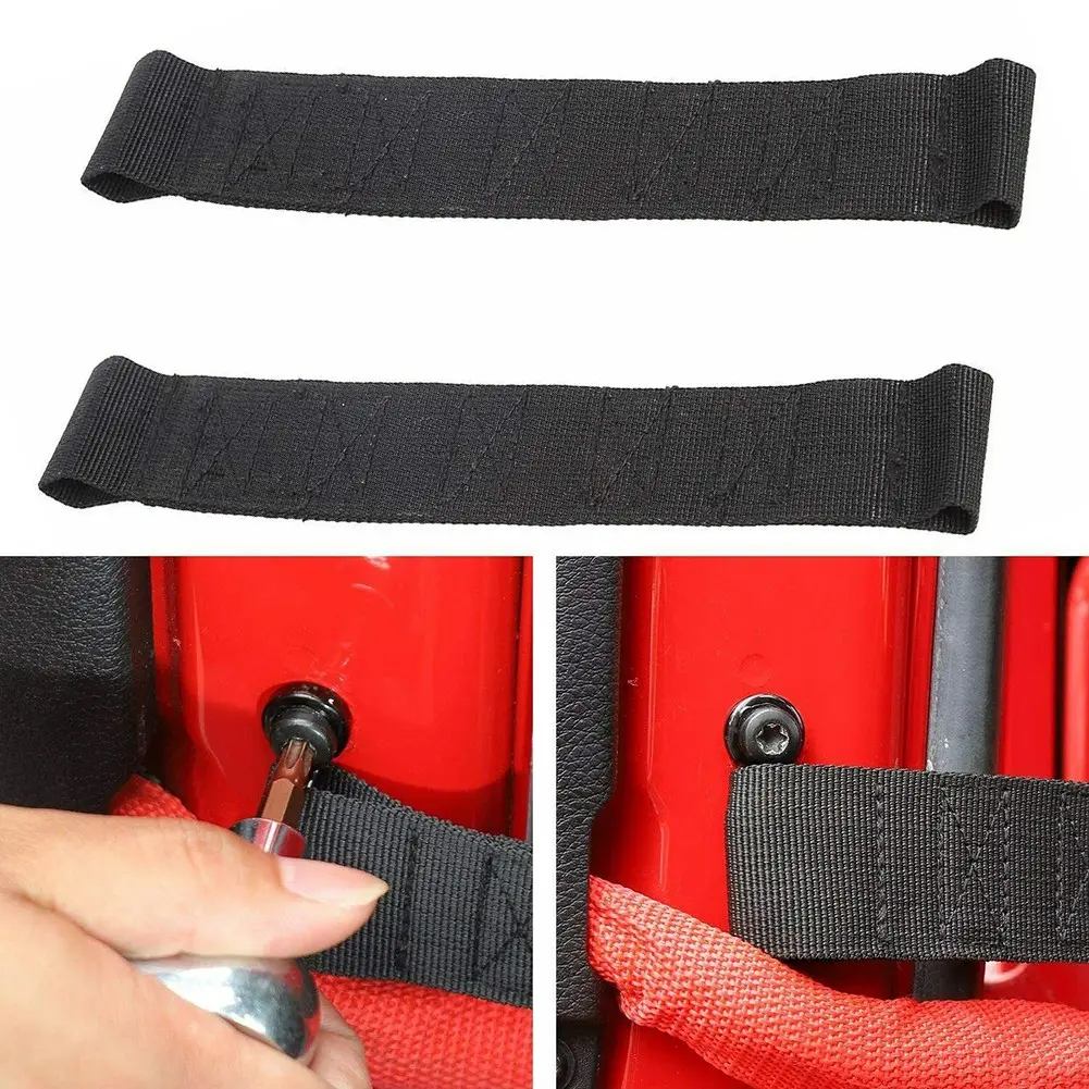 2PCS Black Heavy Duty Door Limiting Check Strap for Jeep For For for Wrangler CJ YJ TJ JK