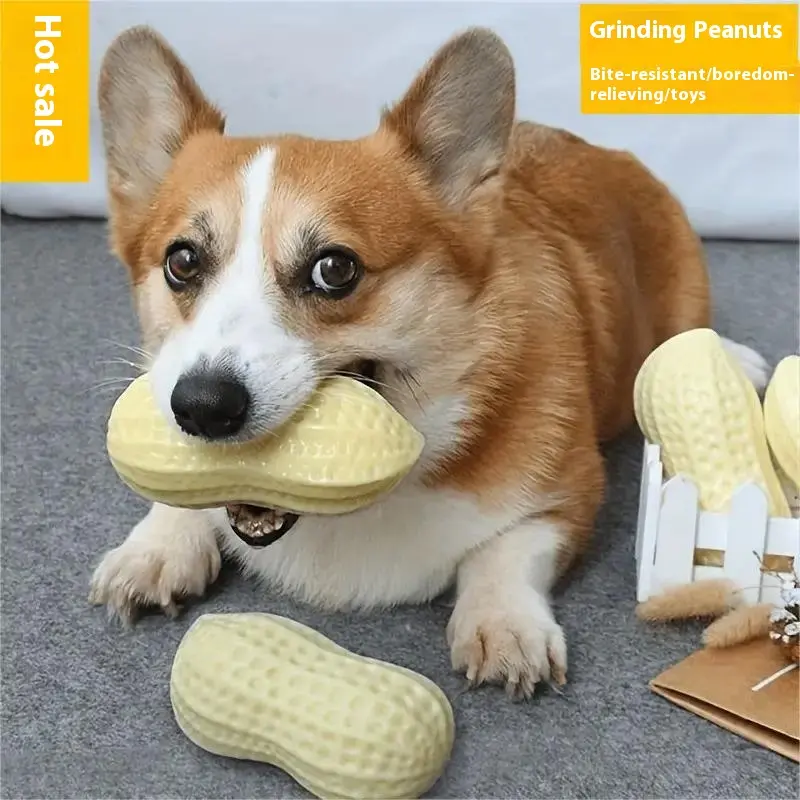 Toys-resistant Teeth Grinding Talking Peanut Toy Medium and Large Pet Corgi French Fighting Boredom Relief Artifact
