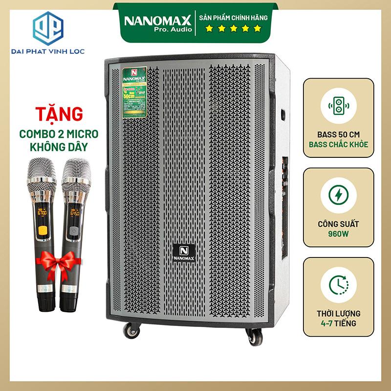 Loa Kéo Nanomax SK-1802 Bass 50cm 960w Karaoke Bluetooth Tặng kèm cặp mic hát karaoke Củ Loa Kem Nghe Nhạc loa  keo loa  keo nanomax sk15q1