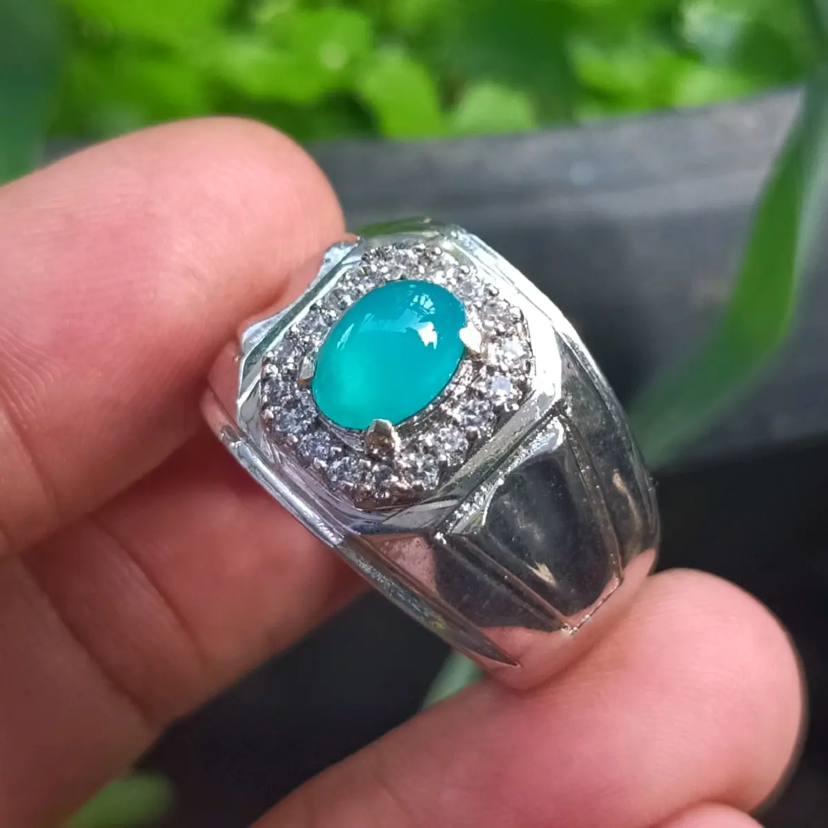 cincin natural akik BACAN DOKO mejiko kristal super original