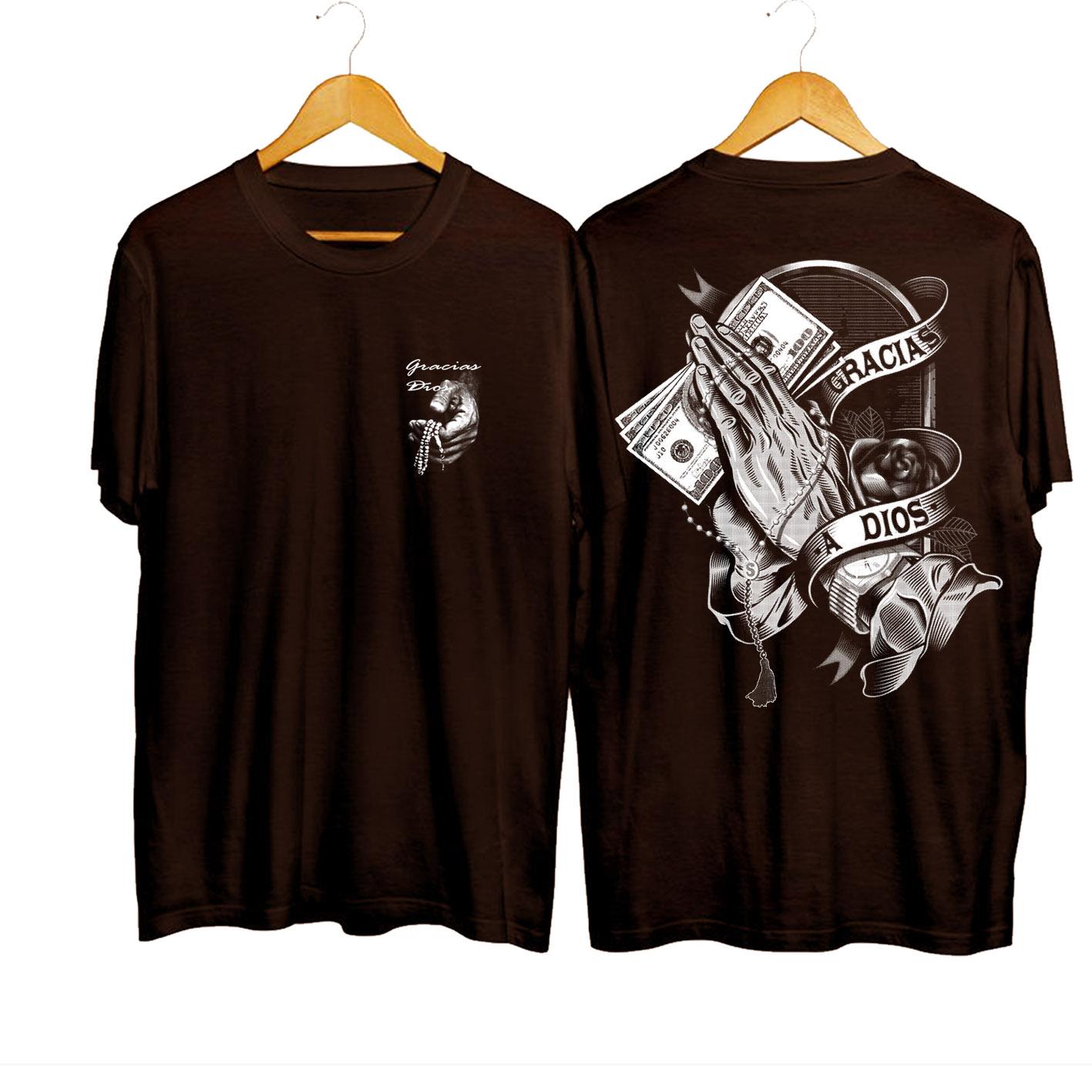 Kaos GRACIAS laki-laki atasan Murah distro gambar sablon keren gratis ongkir Casual Crew Neck Crew Neck