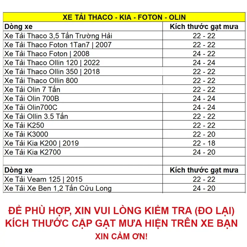Bộ cần gạt nước mưa xe tải Kia K100, K149, K200, K250, K2700, K3000 dòng 1.9-2.5 -3-3.5-6 tấn cây gạt mưa khung sắt Phụ Tùng 1
