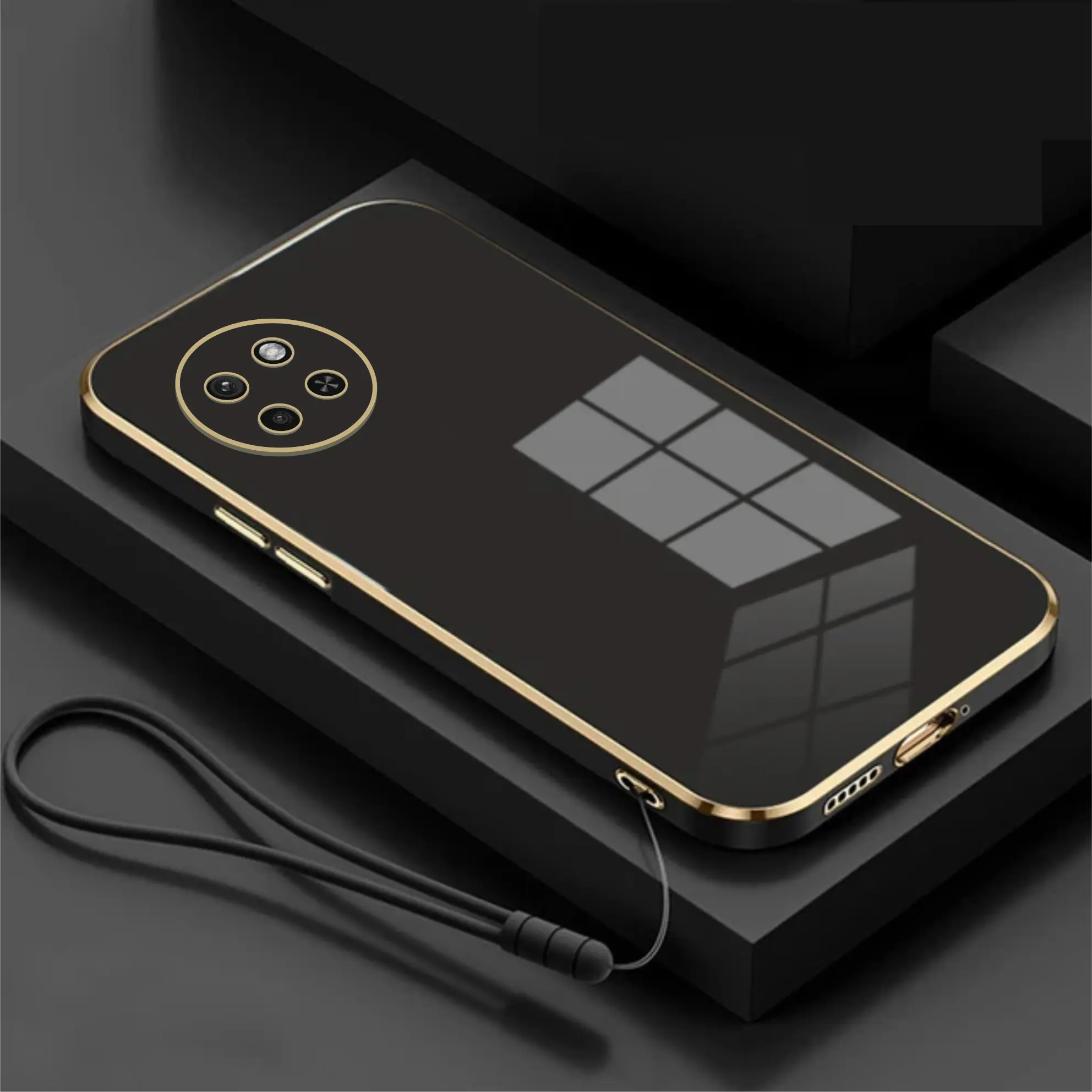Soft Case Itel S23 Casing Luxury Plating Free Tali Strap