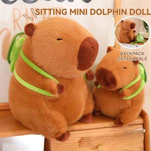 B-HQ B-HQMainan Mewah Capybara, Reka Bentuk Comel, Anak Patung Capybara Simulasi, Gaya Anime, Mainan Gebu, Anak Patung Plushie Kawaii Lembut Kartun Toys