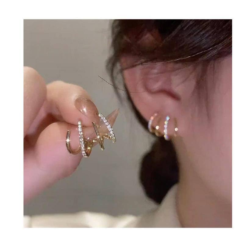 Product Introduction of Earrings For Women  Needle Earrings Fashion Dainty Half Hoop Stud Earrings  Four Claw Earrings Claw 3