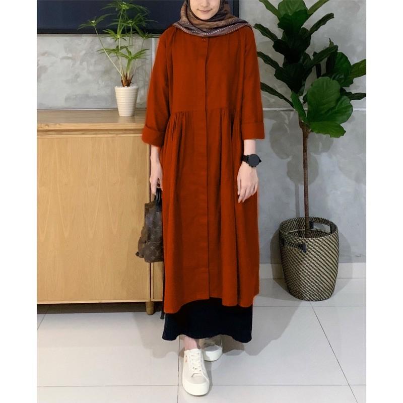 Product Introduction of ATASAN WANITA LONG TUNIK  Muslim FFA SERIES BAHAN RAYON TWILL PREMIUM  Tebal DAN  Lembut   size S, M, L, XL, XXL 35