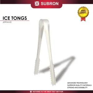 SUBRON Jepitan es penjepit makanan Capit gula batu stainless Gambar