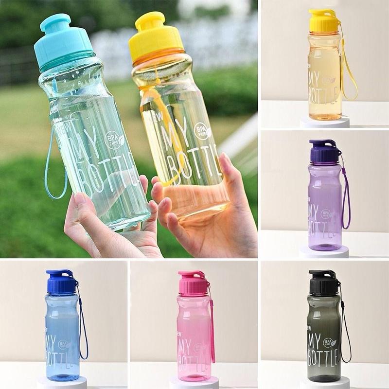 Bình Nước Thể Thao 650ml Bằng Nhựa Chống Rơi Có Dây Đeo Sport Bình nước đi học, bình nước thể thao ngoài trời