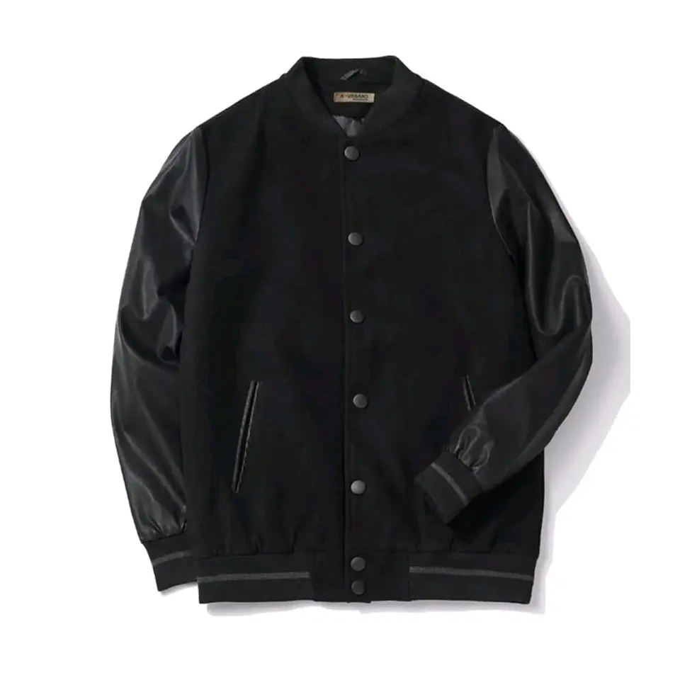 X urband absolute jacket varsity elegance hitam polos unisex