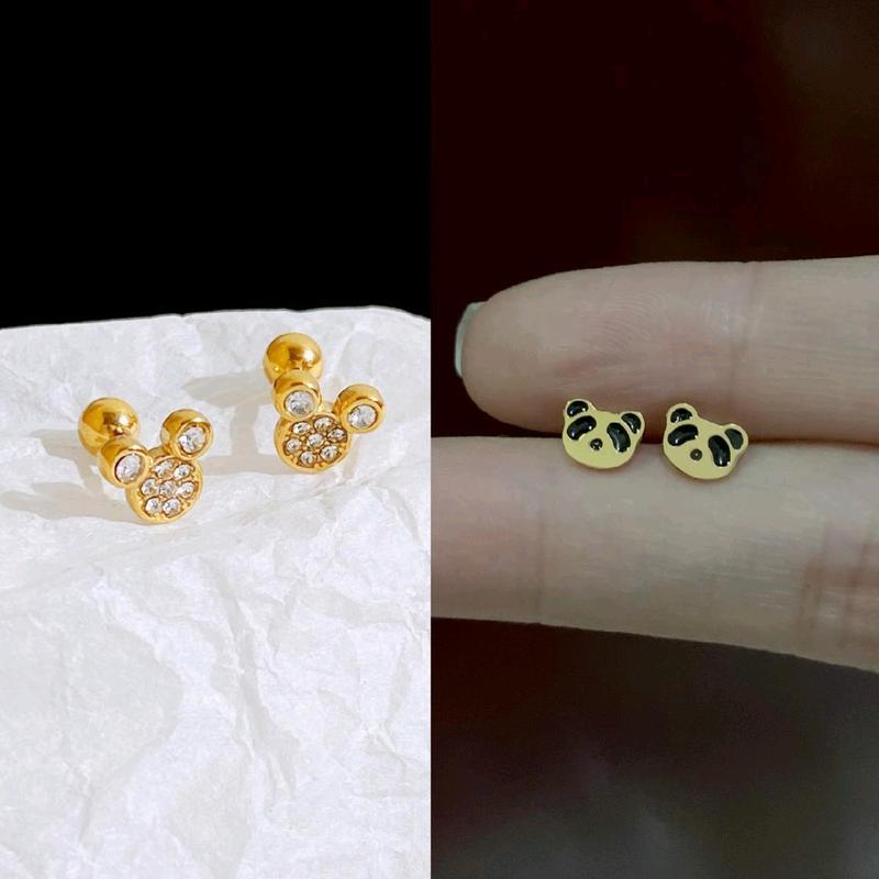 Anting Bear Head Beruang Panda Titanium Anti Karat - Shop | Tokopedia
