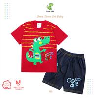 Gambar Wakakids Baju Bayi Anak Laki Laki Lengan Pendek Motif Crocodile Setelan Celana Jeans Usia 12 Bulan Hingga 18 Bulan 3320 - Merah dari Wakakids Kota Administrasi Jakarta Pusat 1 Tokopedia