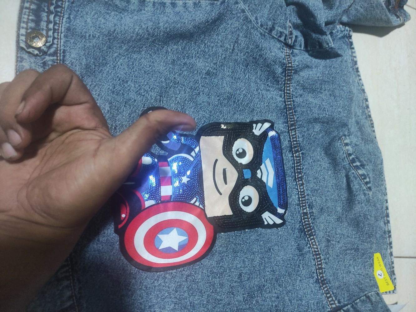 JAKET JEANS ANAK GAMBAR 3D,LOL NYALA KARAKTER SUPER HERO, BULU, PITA& POLOS USIAH 1-10 TAHUN,PEREMPUAN/LAKI-LAKI Denim dasar 3-4 tahun