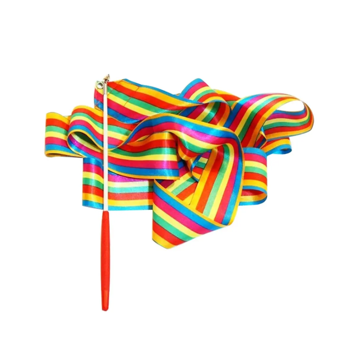 Ribbon Dance Rainbow Ribbon Children's Dance Rhythm Stick Colorful Ribbon Sporting Goods (6M)