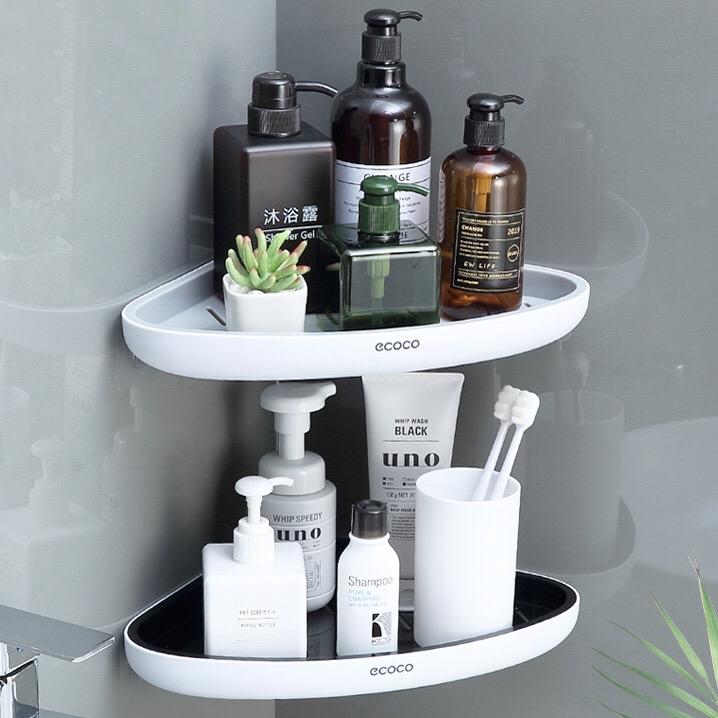 Kệ góc đa năng nhà tắm 90 độ dán cường lực siêu chắc Ecoco, kệ để dầu gội sữa tắm không cần khoan đục - ECOCO 2030