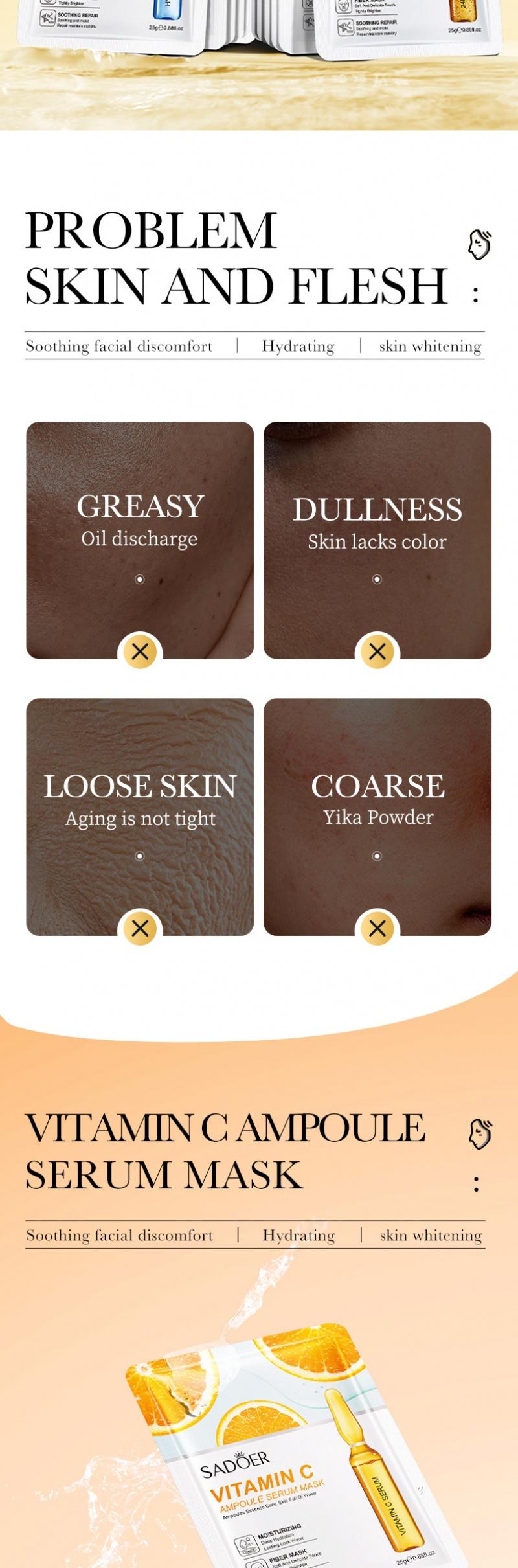 Product Introduction of Topeng Pati Ampul Emas, Sadeor24k, Menghidrat, Melembapkan, Mencerahkan, Topeng Halus Face Skincare 1