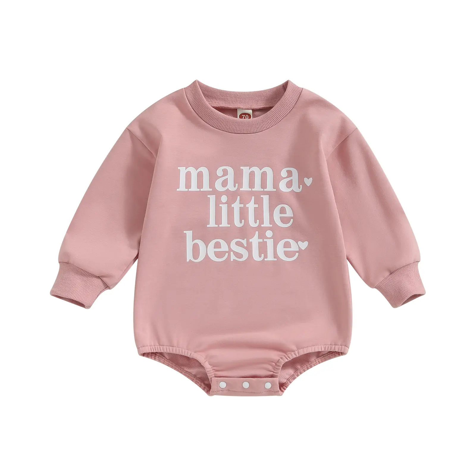 Baby Girl Fall Romper 0-24 Months Casual Long Sleeve Crew Neck Heart Letter Print Bodysuit Newborn Playsuit