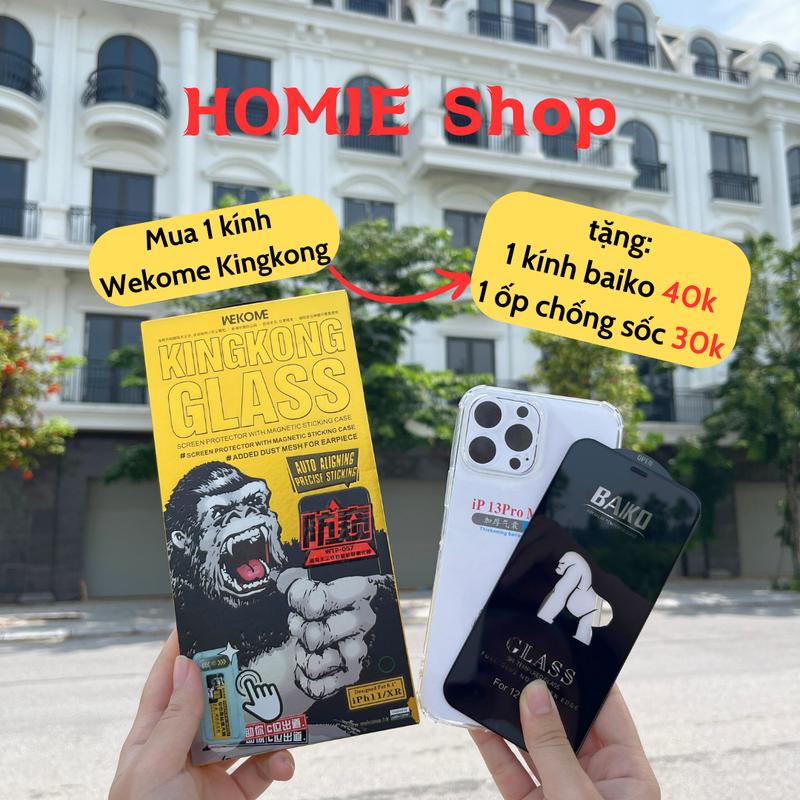 Kính cường lực WEKOME Kingkong HỘP VÀNG 3D tự rút bụi, ( dành cho IP từ X đến 15 Promax có khung tự dán). ( Siêu trong suốt WTP 034)  và ( chống nhìn trộm WTP 057 ), ( TẶNG KÈM 1 kính baiko 40K + 1 ốp chống sốc 30K ), HOMIE Shop phụ kiện thông minh. Kem