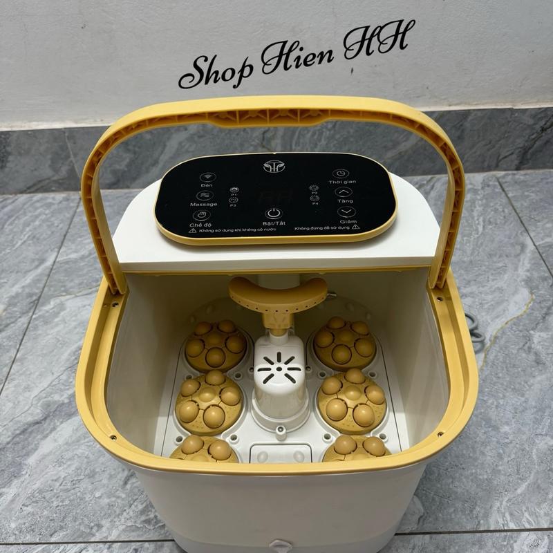 ( Bồn Xịn ) Bồn ngâm chân matxa tự động - Tặng Ổ Cắm Chống Giật - Con lăn tự động matxa di chuyển - Chậu ngâm chân cao cấp Massage