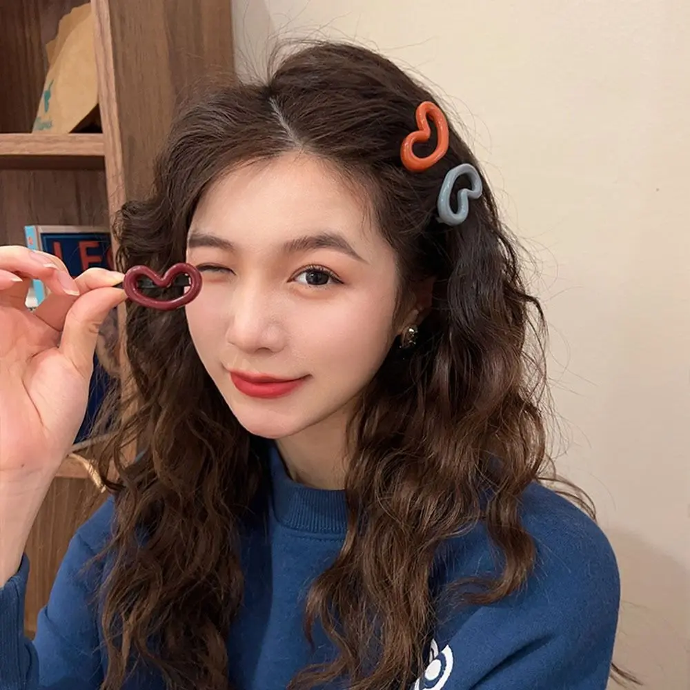 Hollow Headwear Bangs Clip Headdress Duckbill Clip Gifts For Girl Y2K Hair Barrettes Hair Accessories Korean Style Hairpin Love Heart Hair Clip