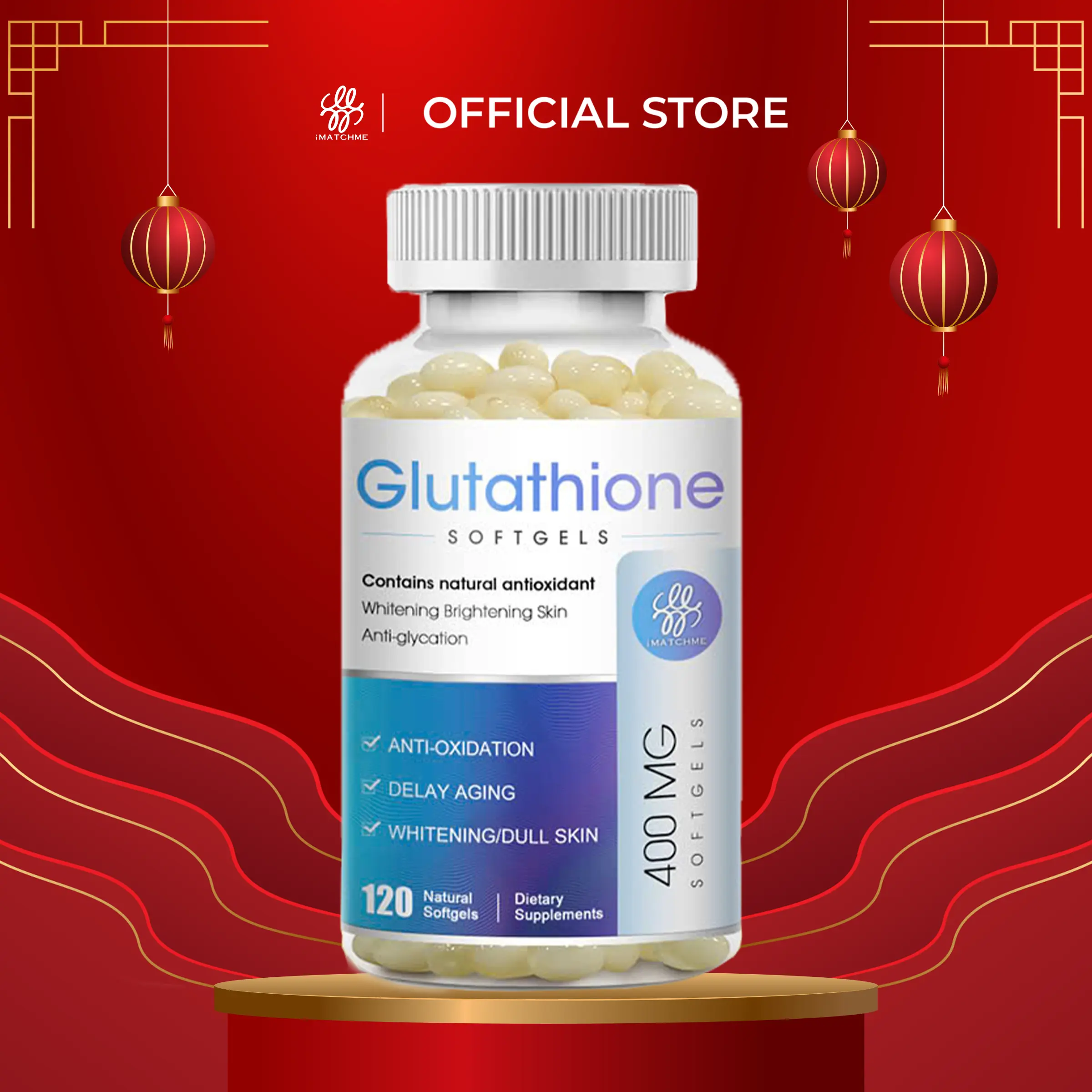 Viên uống iMATCHME Essence Glutathione Collagen được VFA công nhận hỗ trợ làm trắng, chống lão hóa,hỗ trợ giảm nhăn, dành cho da xỉn màu thiếu sức sống - 120 viên uống