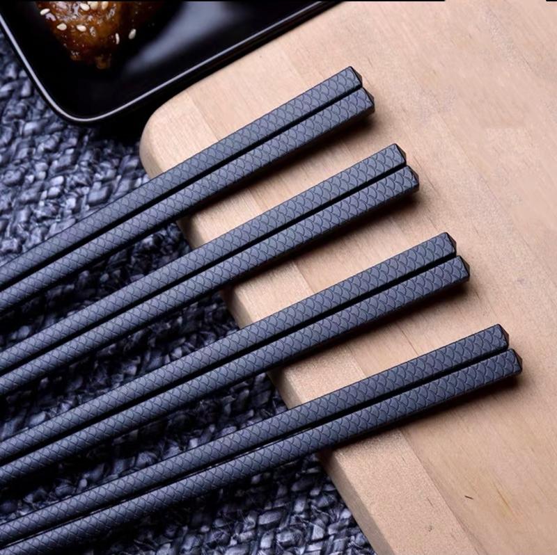 Product Introduction of 1 Pair Chinese Food Chopsticks Sushi Sticks Non Slip Washable Safe Dishes Alloy Bamboo Form Snack Food Class Tableware Set Black 14