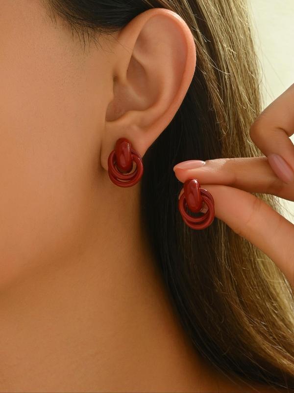 Elegant Knot Design Dangle Earrings for Women, Fashionable Minimalist Stud Earrings for Party & Daily Decor, Trendy All-match & Exquisite Vintage Jewelry for Gift, Gifts for Her 2